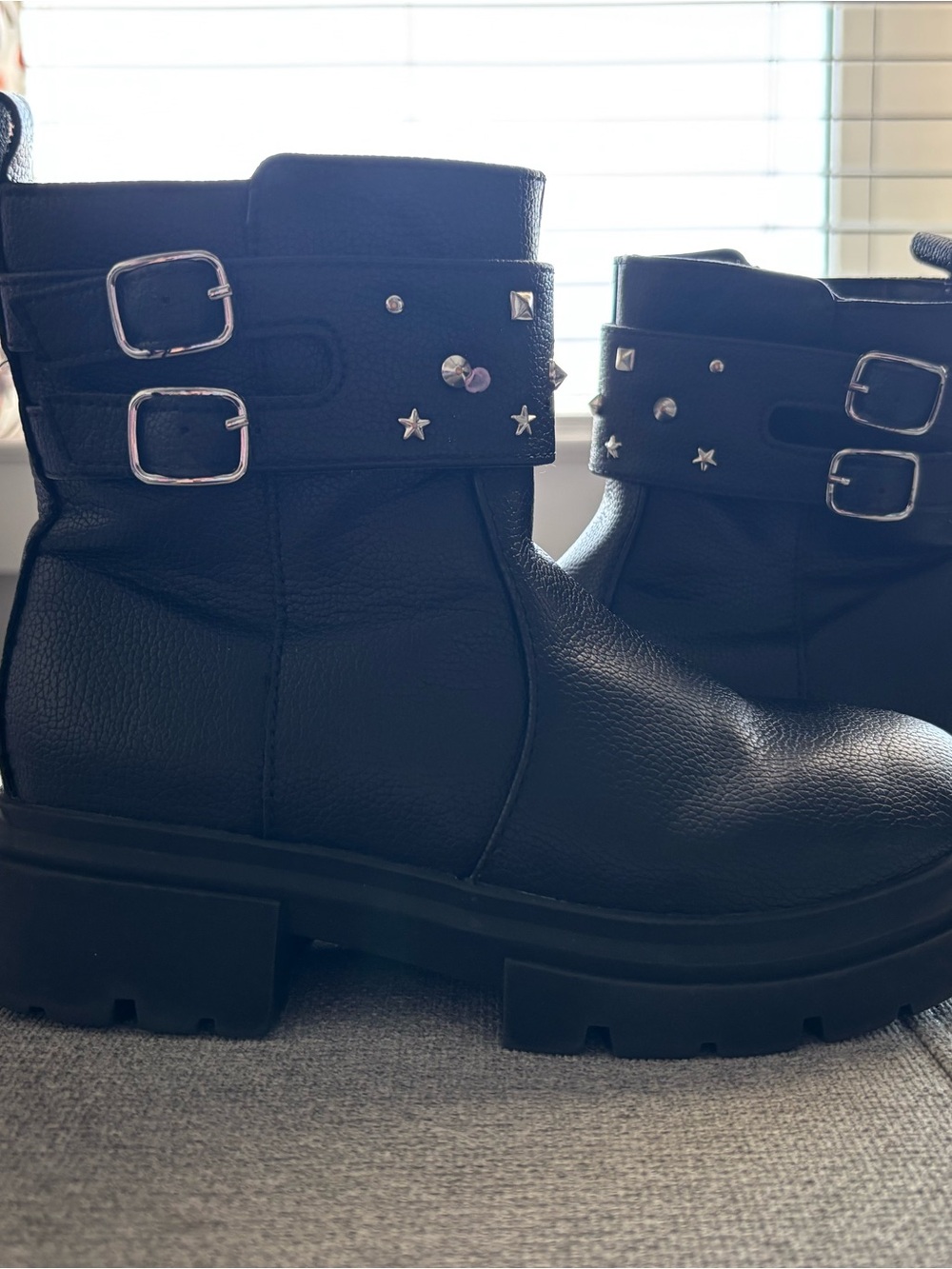 SO Black Studded Kids Boots